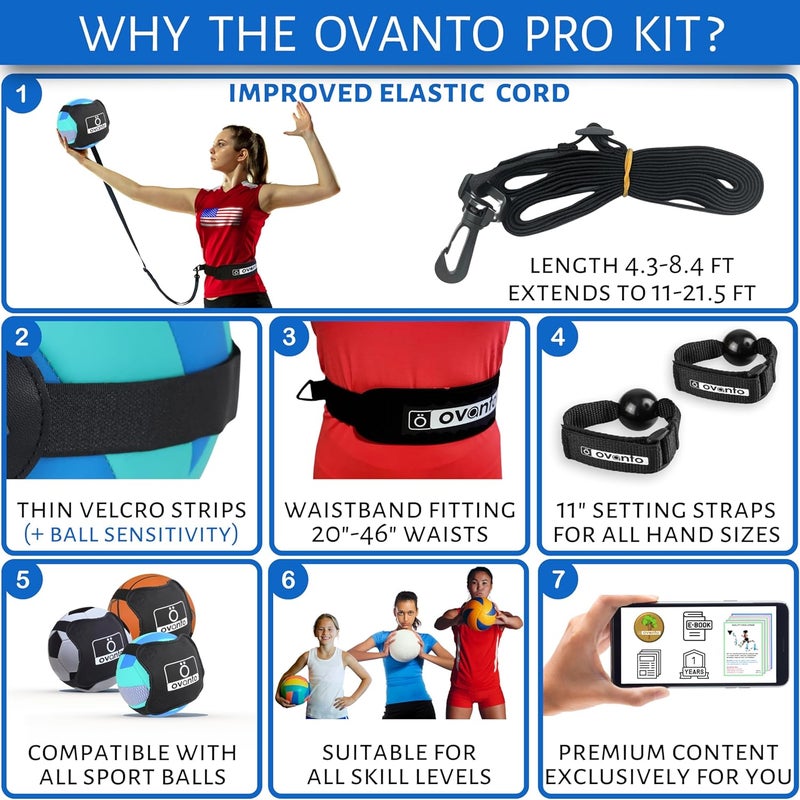 OVANTO Volleyball Training Equipment Aid – Solo Volleyball Equipment in 4 Styles to Serve, Spike, Set and Pass Like a Pro - Adjustable Volleyball Practice Equipment Gift for Beginners & Experts - Image 4